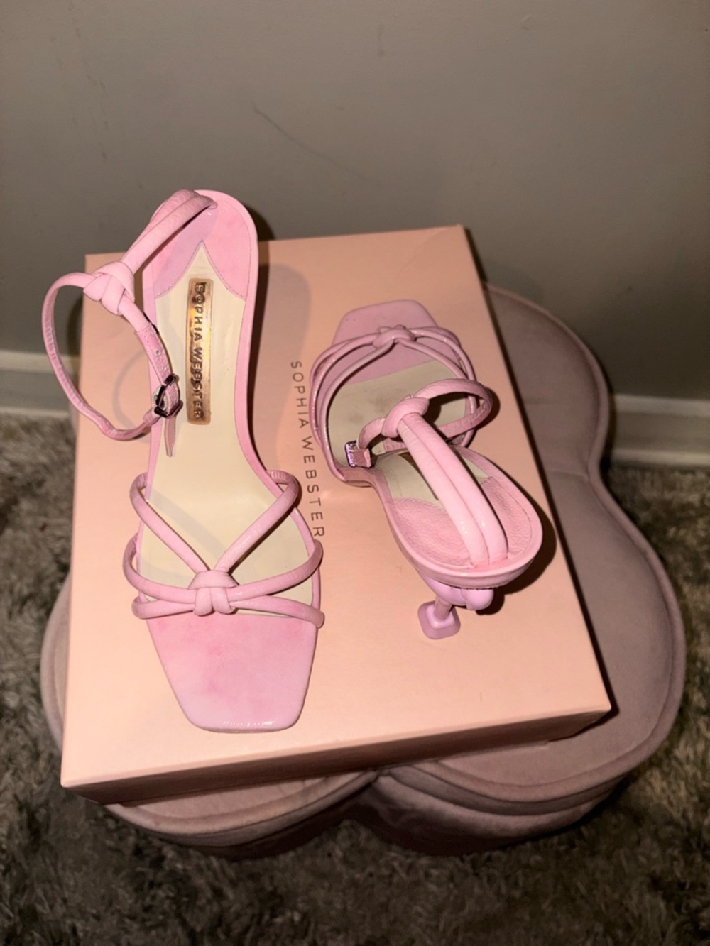 Sophia Webster Pink Flamingo-Heel Sandals - Picture 3 of 5